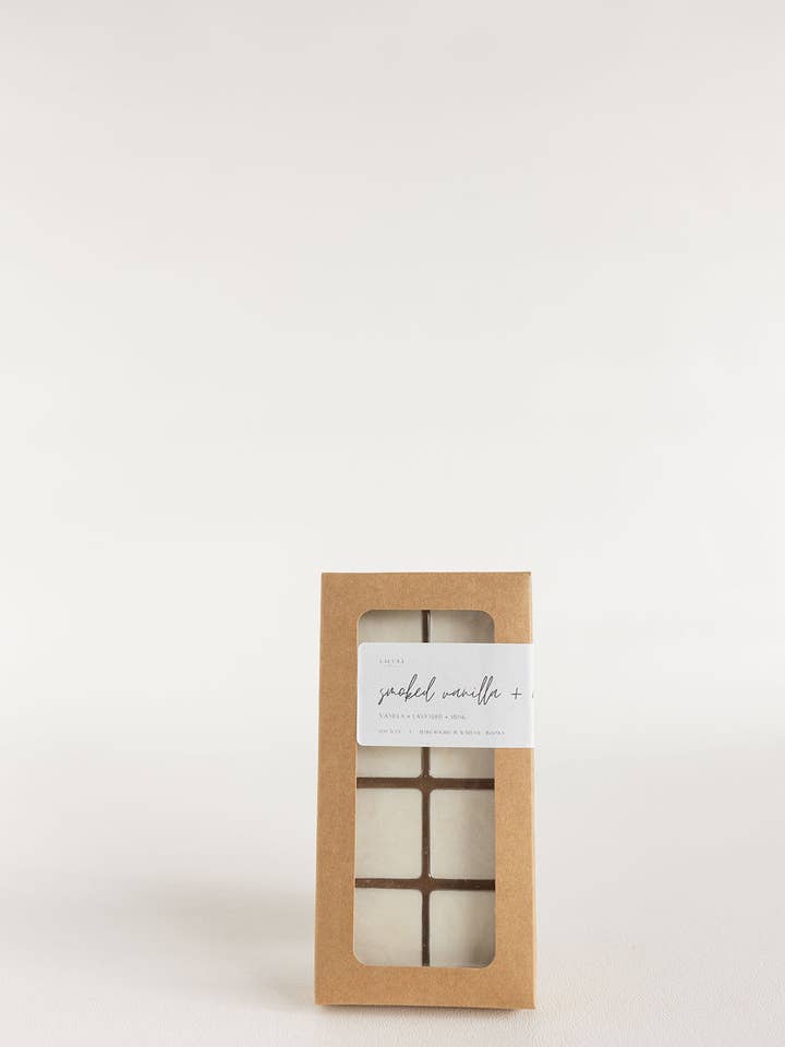 Cire fondante signature vanille fumée+musc 3oz pour la vente par Lacuna Creative Co