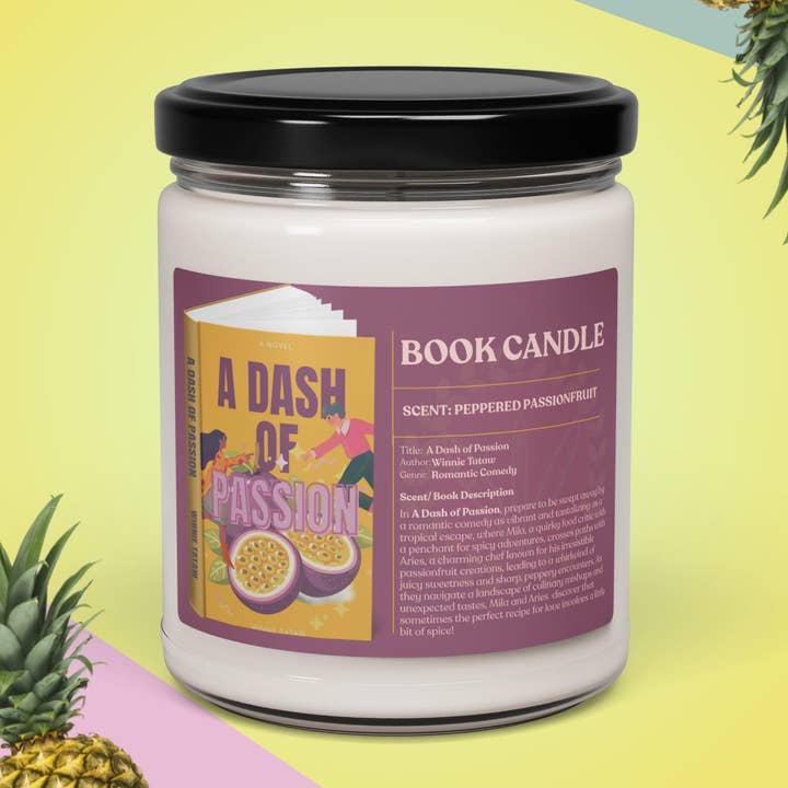 "A DASH OF PASSION" SCENTED SOY BOOK CANDLE for wholesale by Win's Books LLC