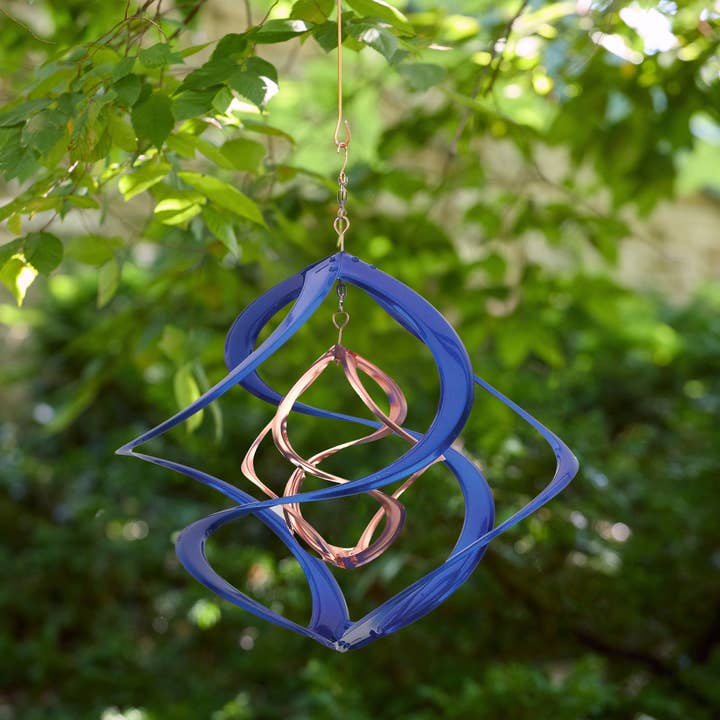 RCS Gifts - Wholesale Wind Spinner - Copper & Blue Cosmix Garden Spinner - 14"1