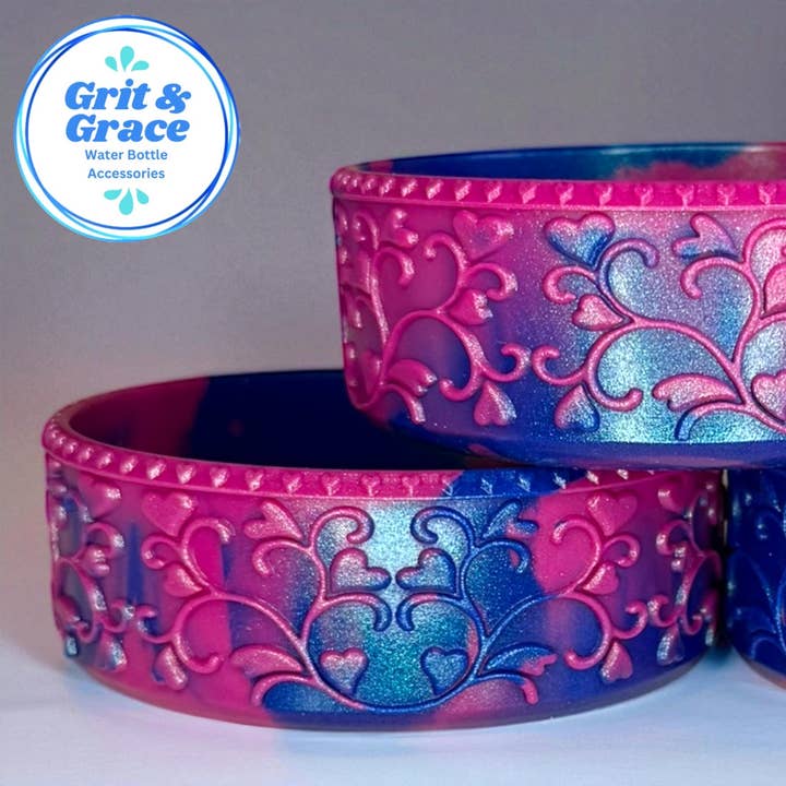 Heart Scroll Berry Truffle Swirl Shorty Boot for wholesale by Grit & Grace Water Bottle Accessories