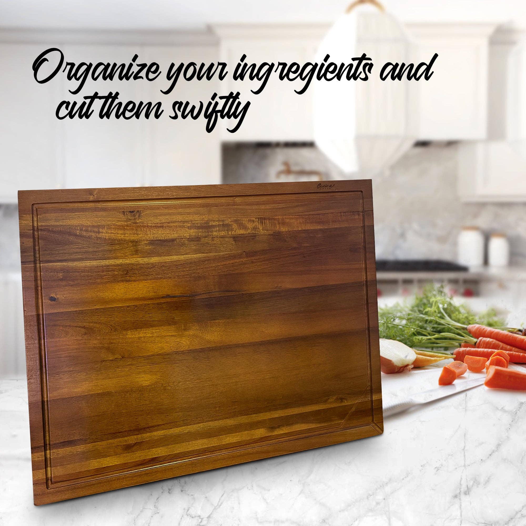 CUCINA GREEN - Vendita all'ingrosso Taglieri - Tappo per tagliatelle in legno di acacia da 30", coperchio, taglio e cucitura10