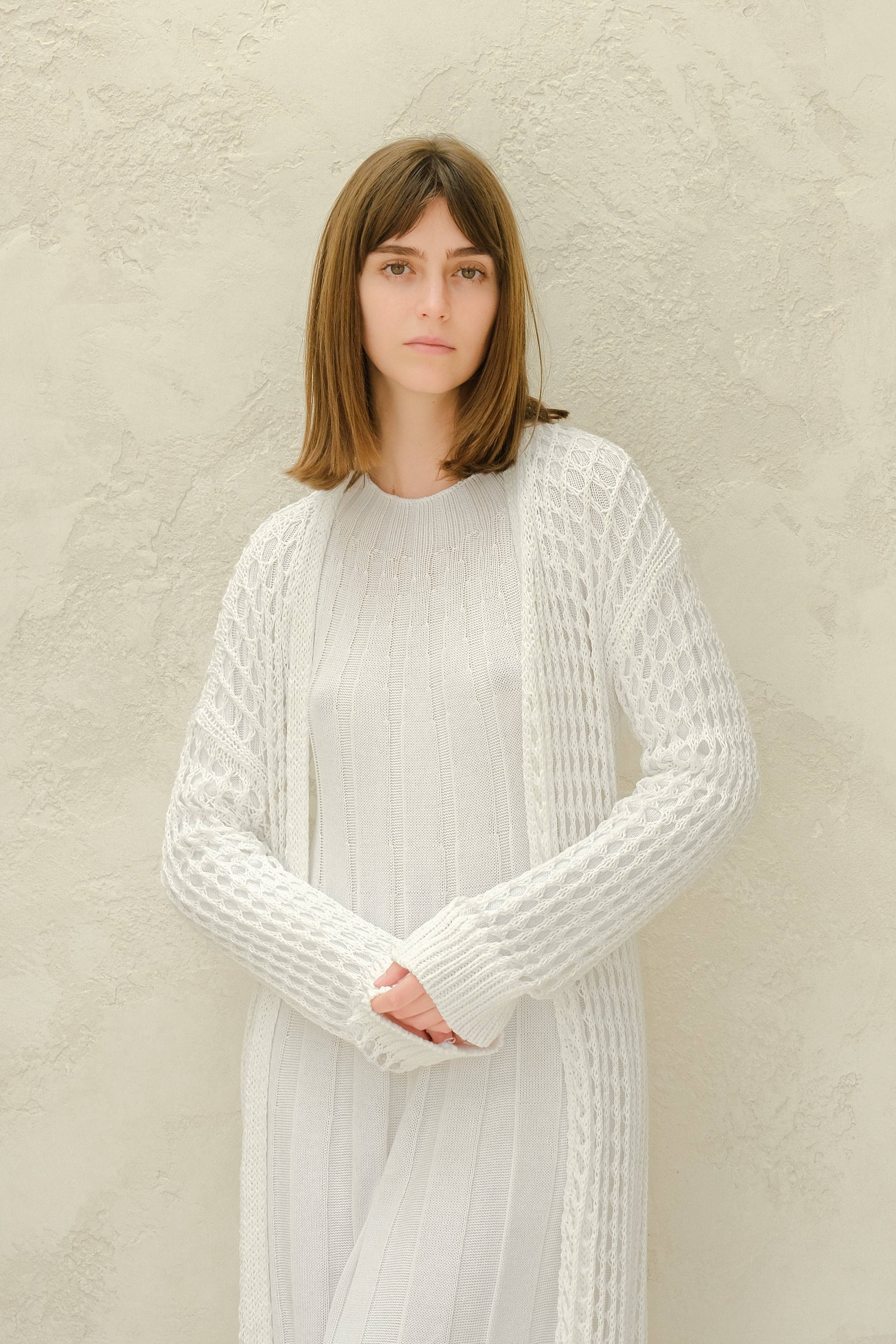 Lèmme – Engroshandel Cardigan - Dame – Fin bomulds hæklet maxi-cardigan5