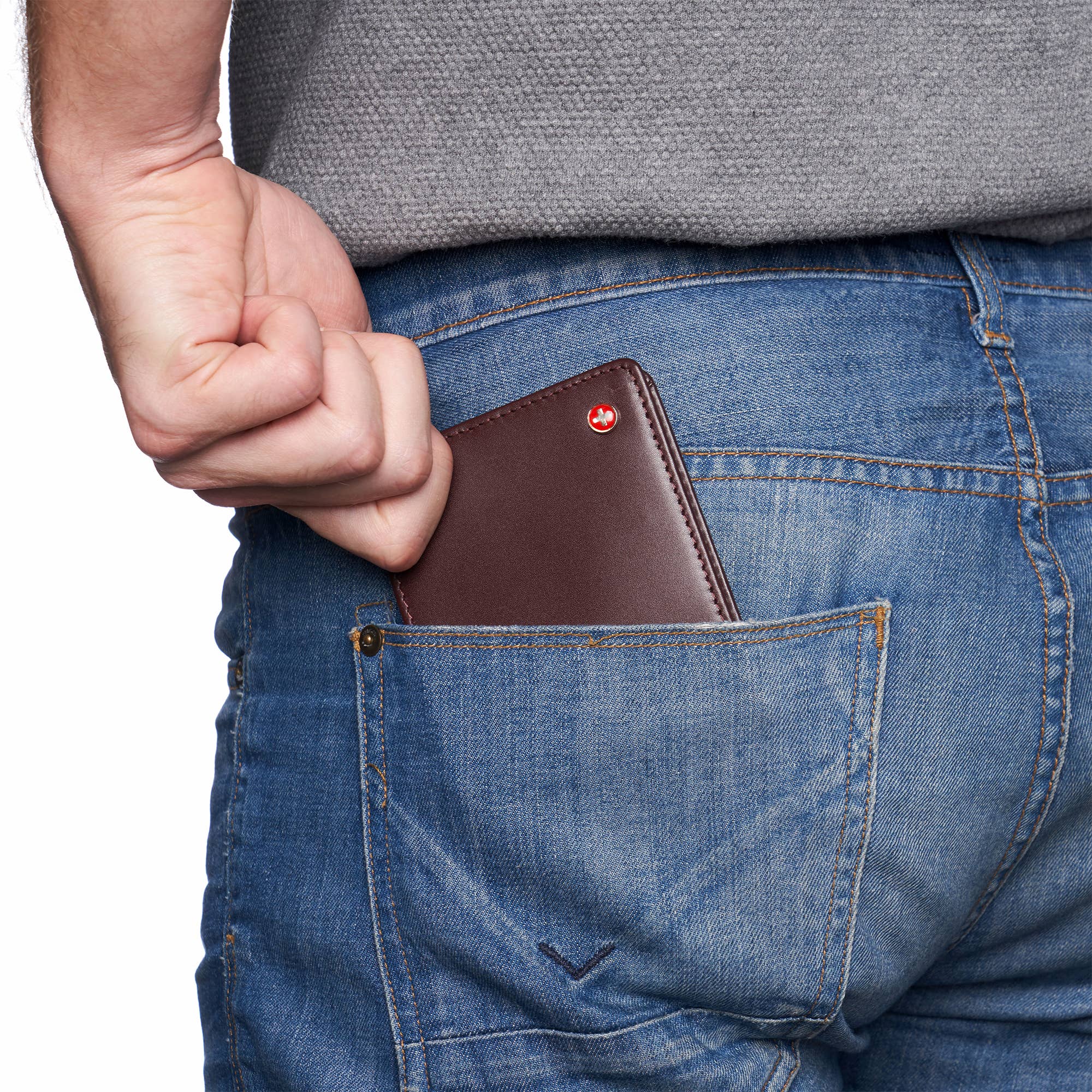 Alpine Swiss - Wholesale Wallet - Men's - Mens Genuine Leather Wallet Passcase Bifold  RFID Safe 2 ID14