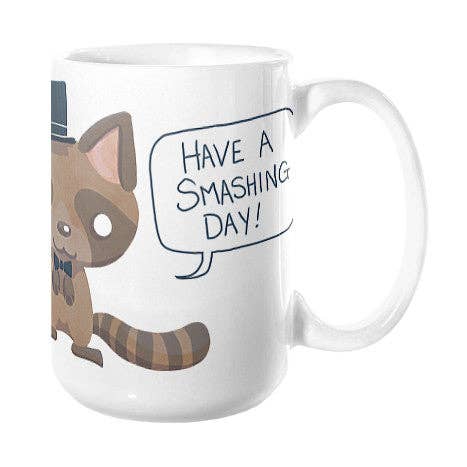 Dapper Raccoon Coffee Mug for wholesale by Sharptooth Snail