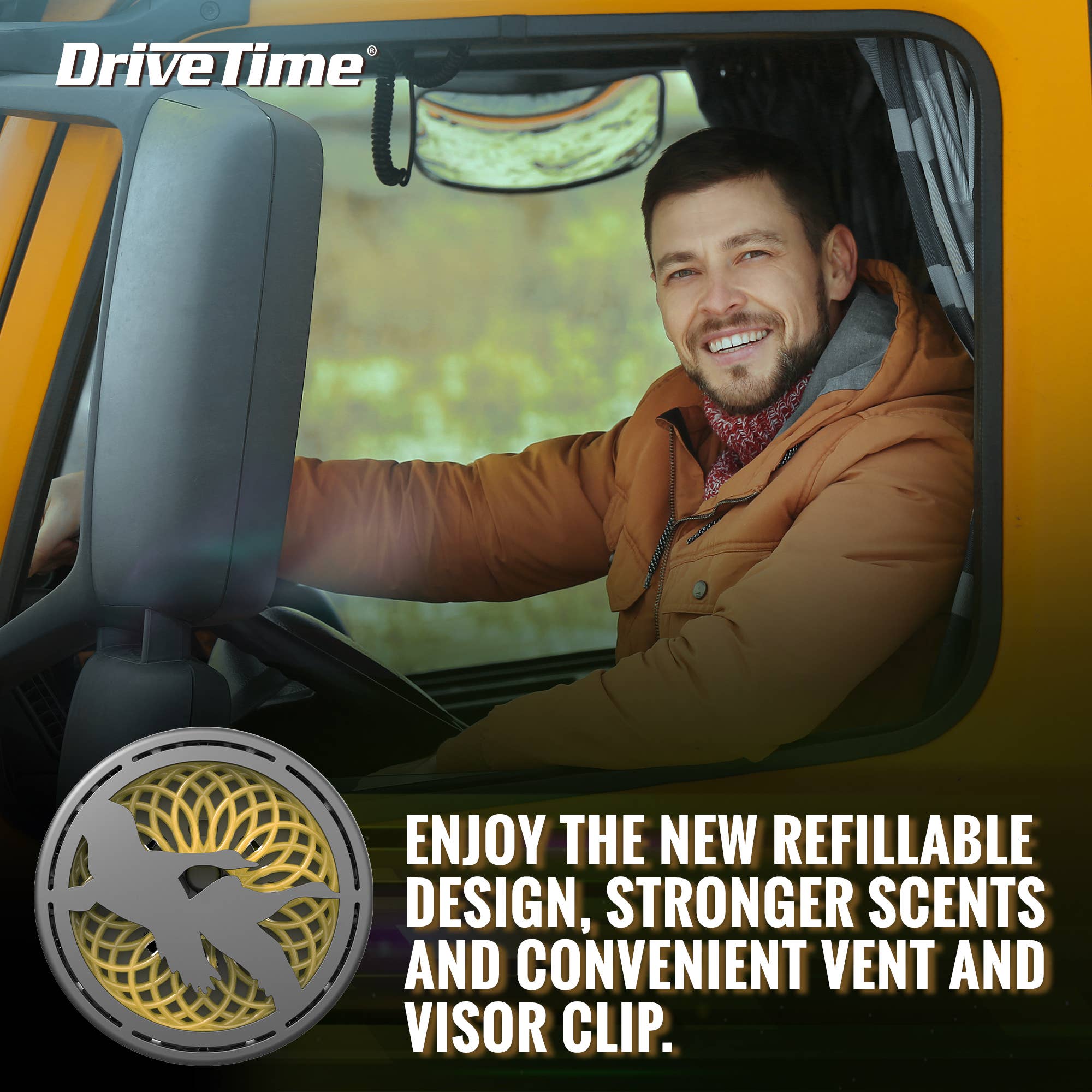 Belle Aroma® - Wholesale Car Freshener - Unisex - Truck Puck® Citrus Sky Car Vent Clip Air Freshener1