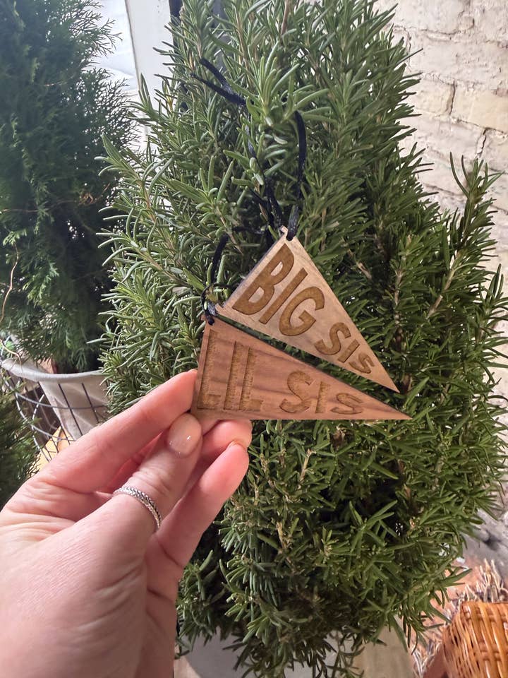 Sister Ornaments - Big / Lil Sis for wholesale by Left Grain