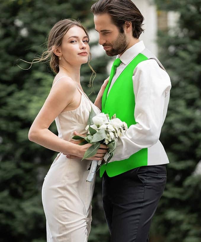 Dubal Brothers - Wholesale Suit Vest - Men's - Vittorio Farina Solid Satin Vest Set (White Back) Var. 01 (Beige-Maize)33