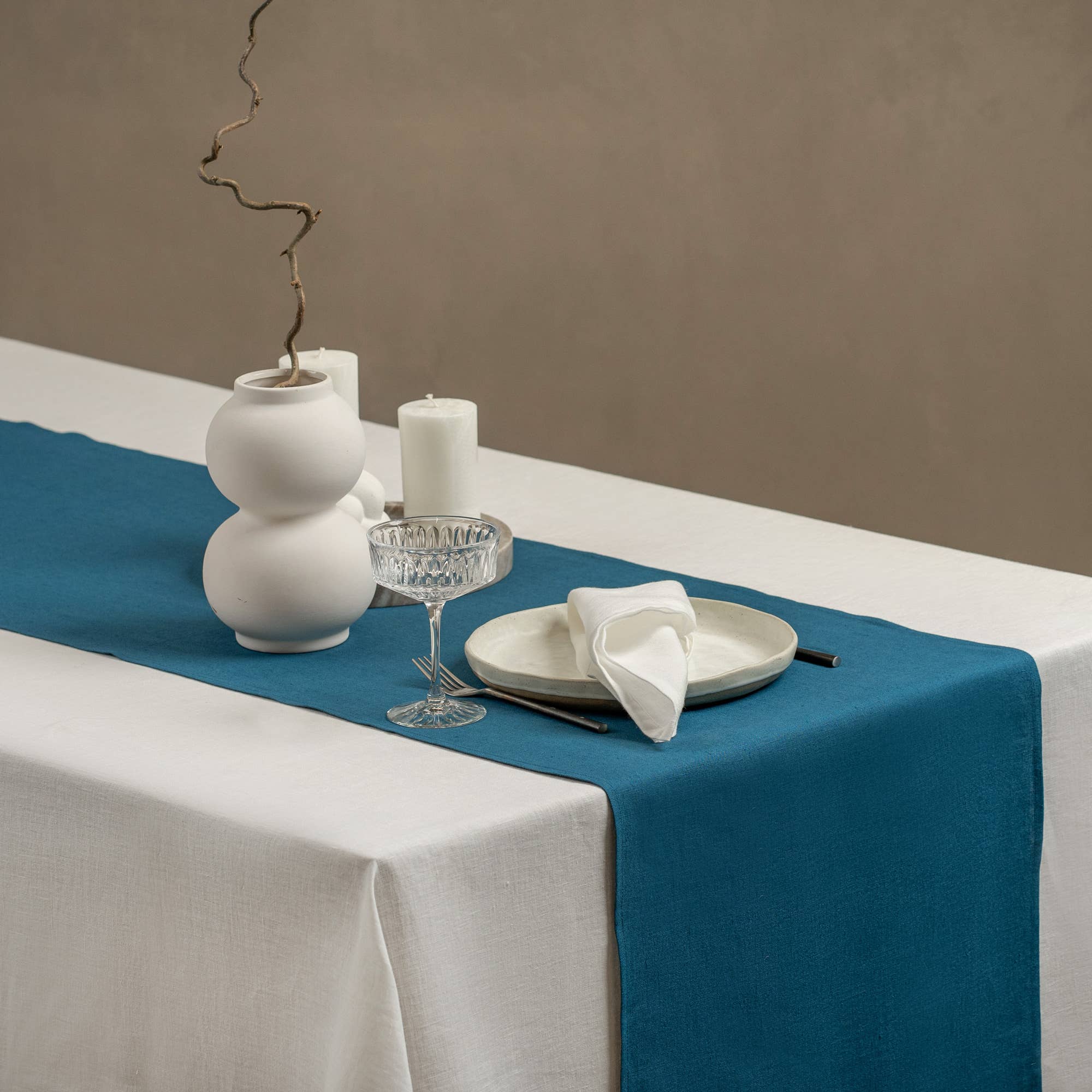 menique - Vente Nappes - Nappe en lin blanc - Nappes européennes en lin pour les fêtes11