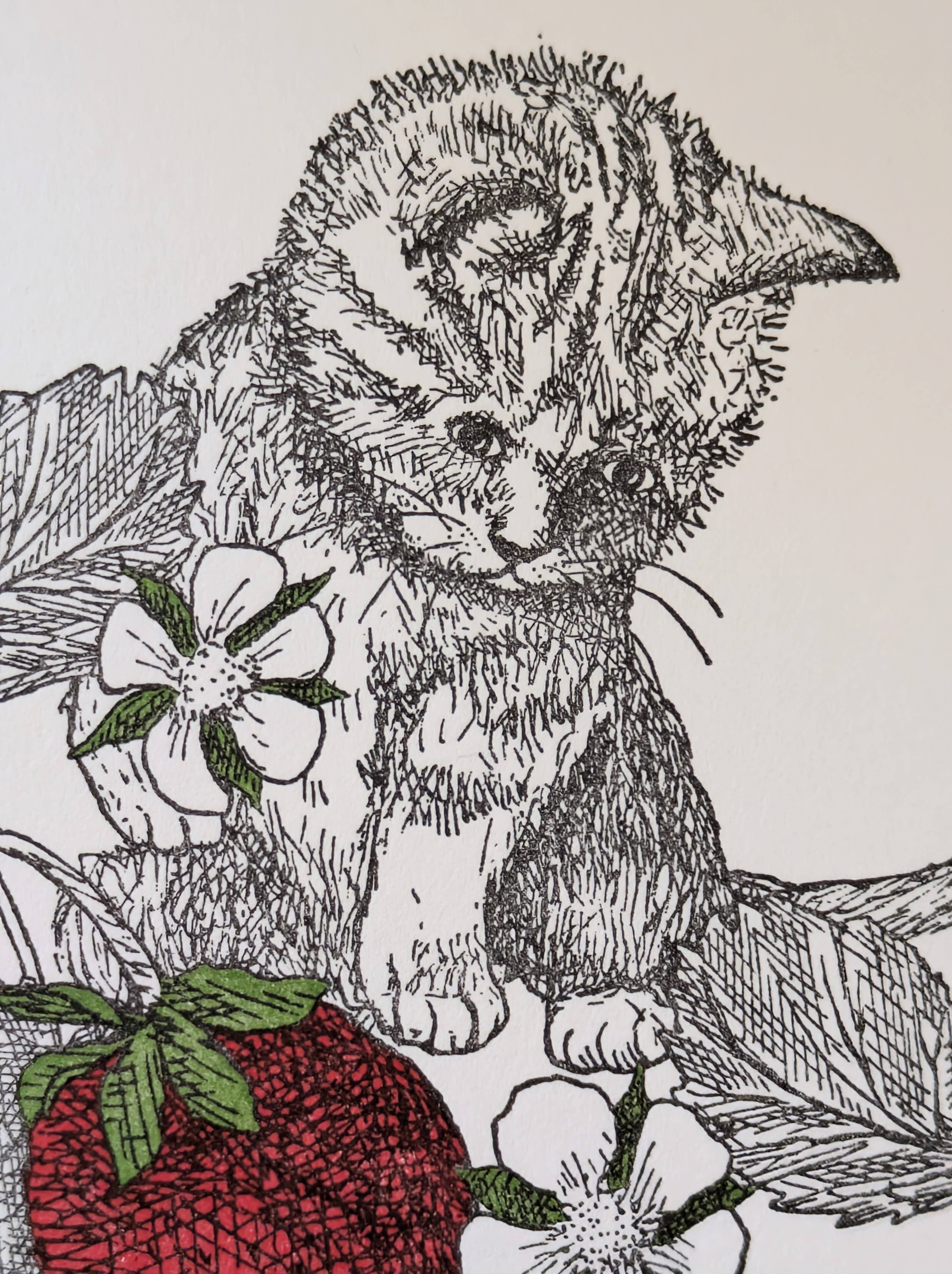 Painted Tongue Press - Wholesale Birthday Card - Strawberry Birthday and Blank Note Card2