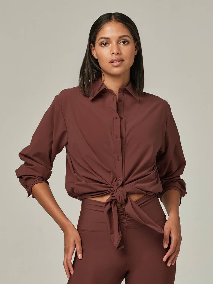 Schwarzes Krawatten-Mousse-Hemd für den Großhandel von 925fit