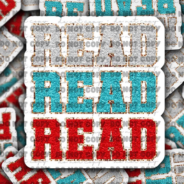 DC712 Read Read Read Die cut sticker 3-5 Business Day TAT for wholesale by It's Transfer Time