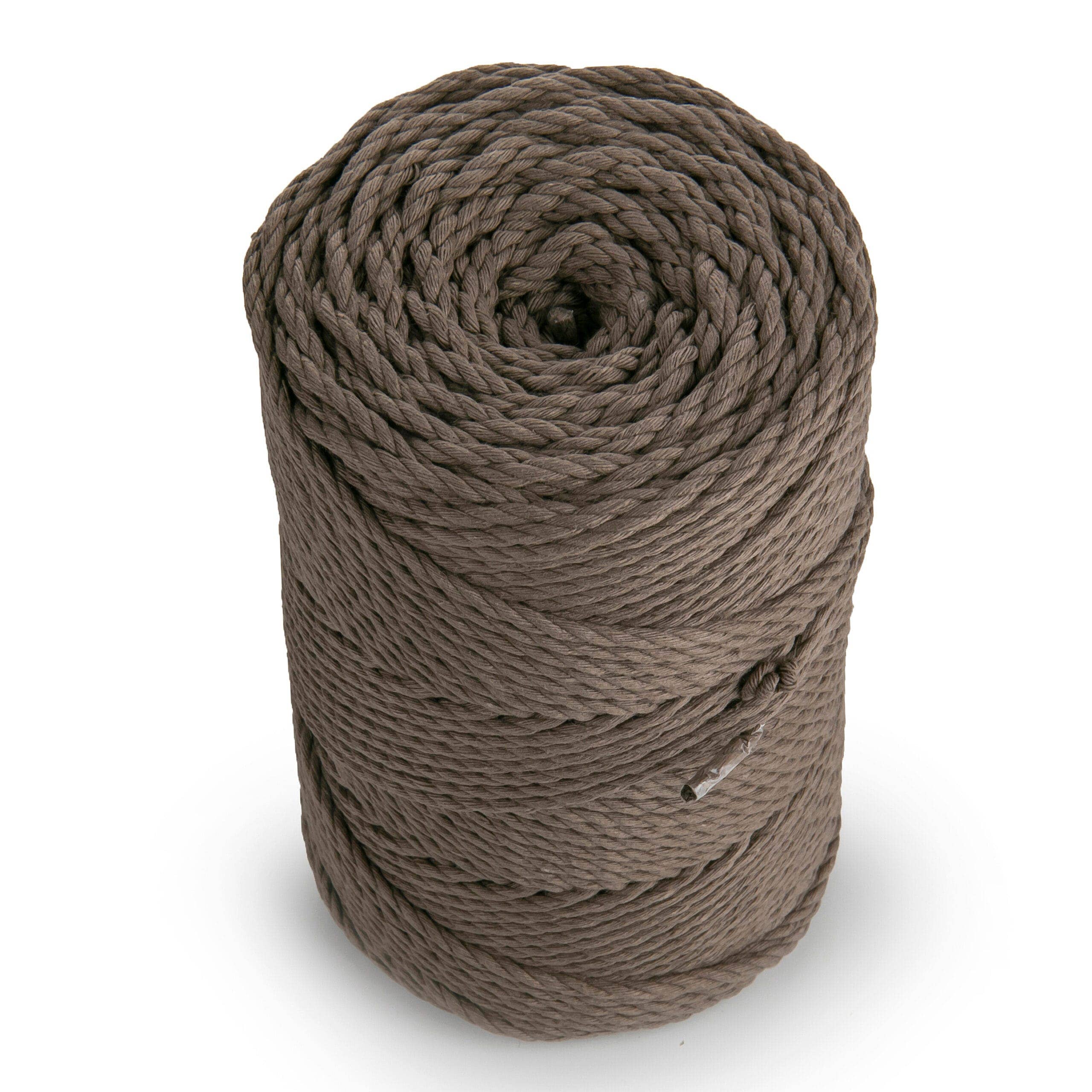 MB Cordas - Wholesale Cord - 3MM 3 Strand Twisted 500g Macrame Cotton Cord BROWN 130-145m  Macrame Rope 3 ply Craft String2