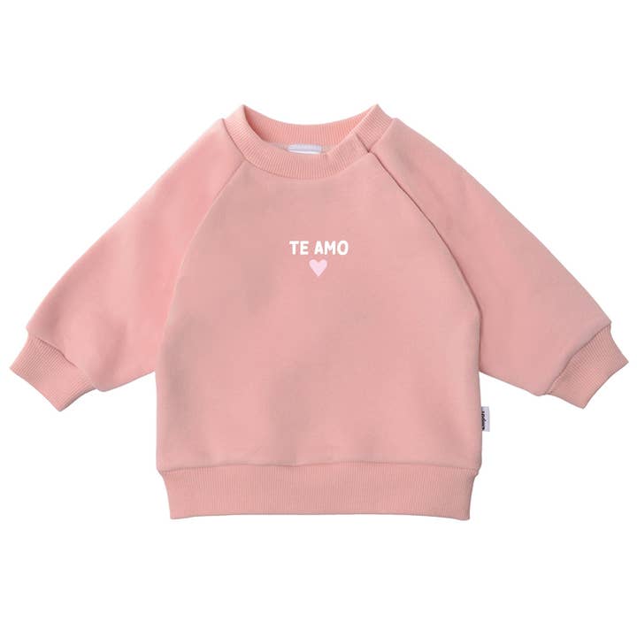 Sweatshirt in dusty pink with "Te Amo" print and other Purchase Wholesale tecidos e aviamentos. Free Returns & Net 60 Terms on Faire trending on Faire.