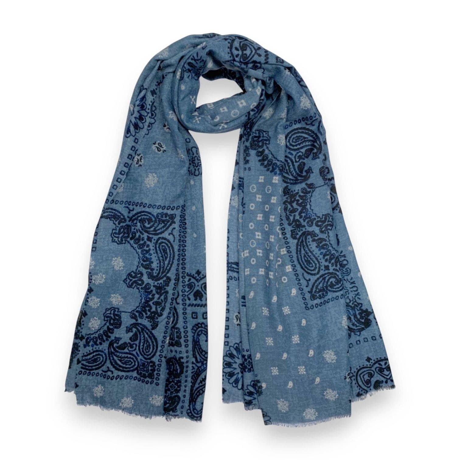 Lili Scarves (US Duty Free) – wholesale Scarf – Women's – Bandana Print Wool Blend Scarf2