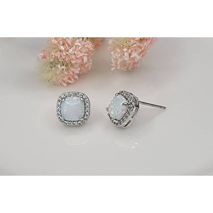 BETTYOH INC - Wholesale Stud/Post Earrings - LAB GROWN OPAL STUD EARRINGS.14