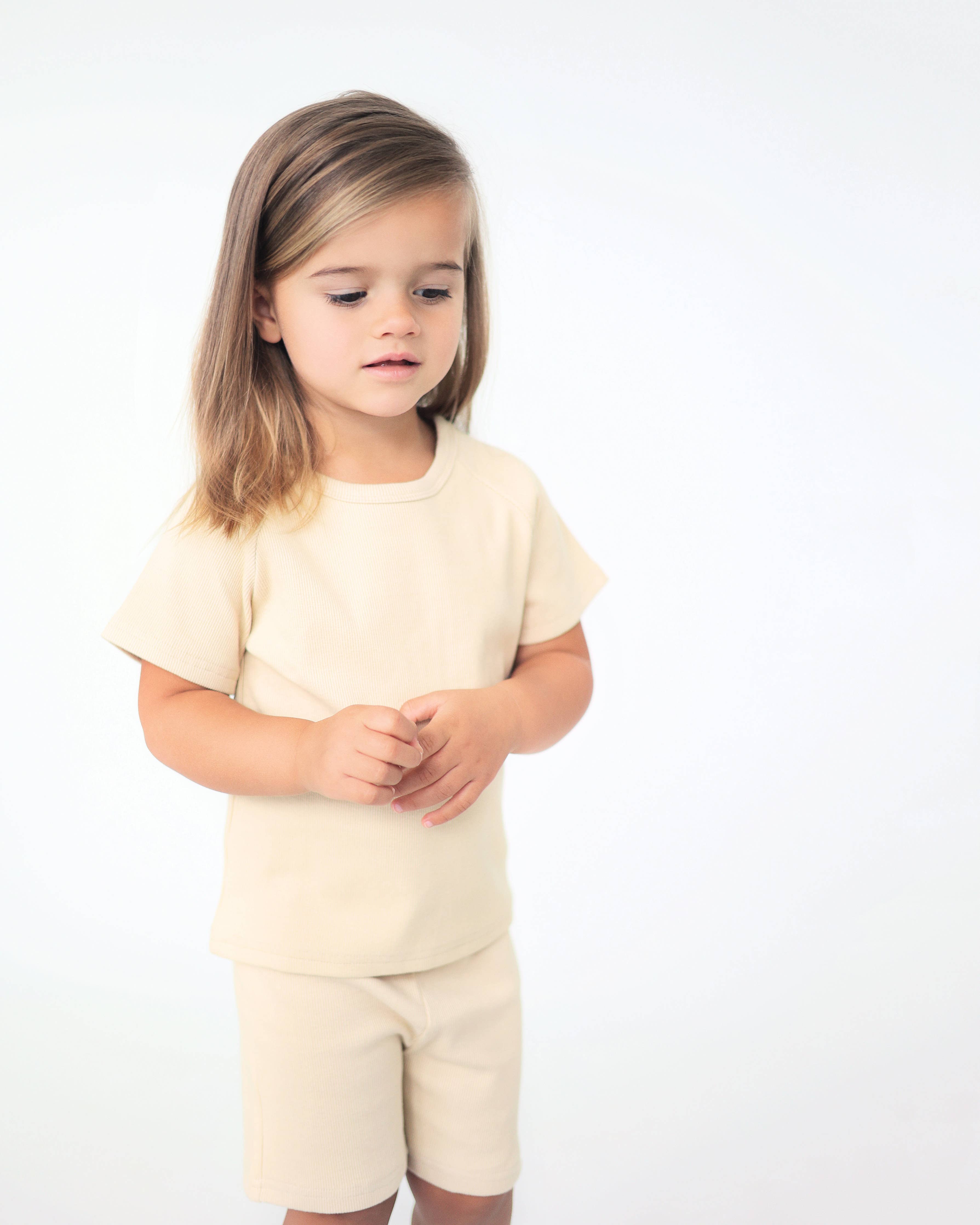 DreamBuy - Venta al por mayor Conjuntos de ropa cómoda - Niños - Conjunto de verano acanalado personalizable sin marca unisex para pijamas0
