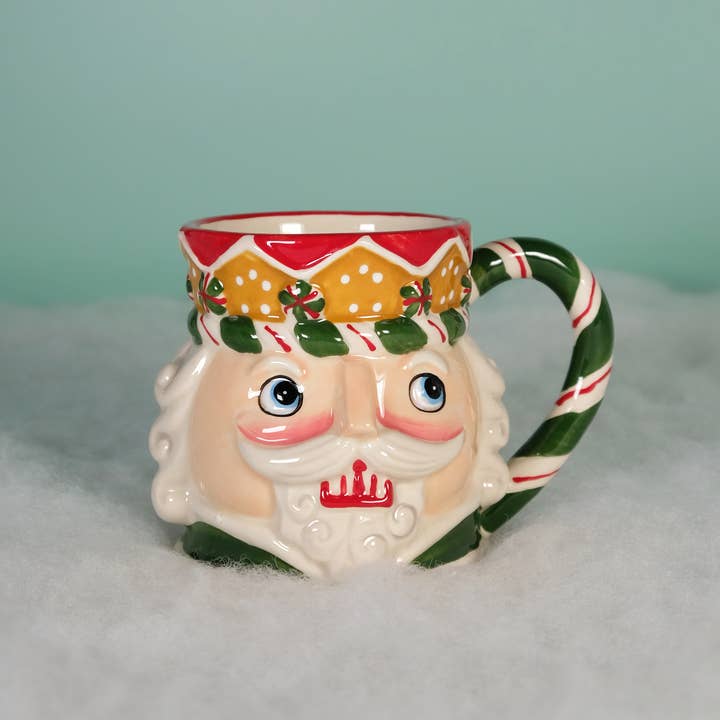 Blue Sky Clayworks - Wholesale Coffee Mug - GREEN NUTCRACKER FIG MUG