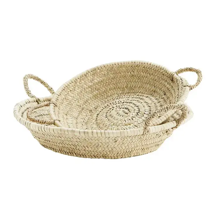 Melecraft – wholesale Decorative tray – Palm Leaf Trays - Moroccan Handmade Wicker Basket9