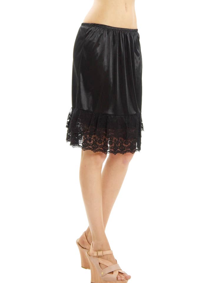 Shop Lev - Wholesale Skirt - Women's - Lace satin half slip skirt
