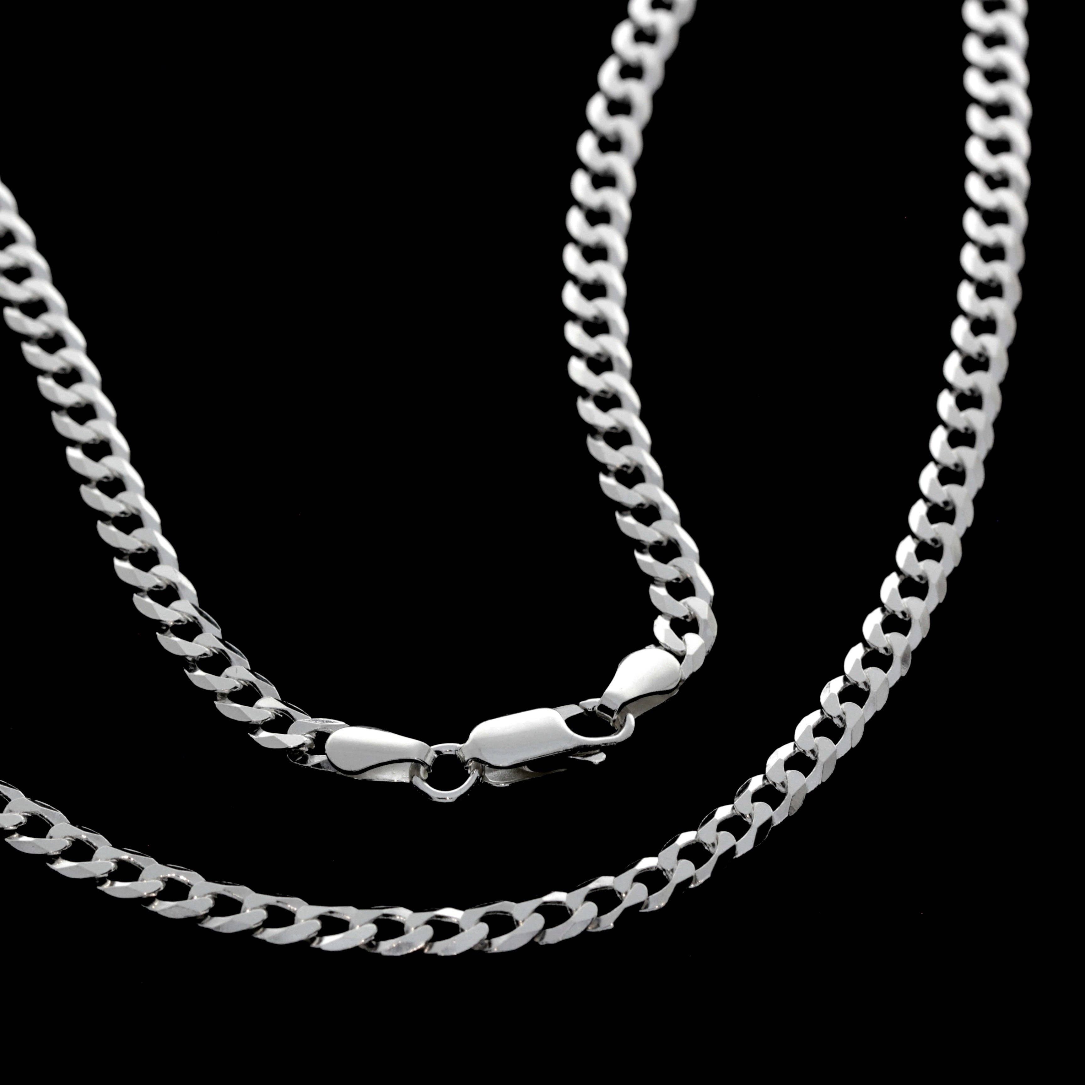 SilverAmber Jewellery - Wholesale Link & Chain Necklace - Made in Italy - 925 Sterling Silver 4 mm Thick Classic Men Unisex Curbs Chain Necklace - GA-GMN11