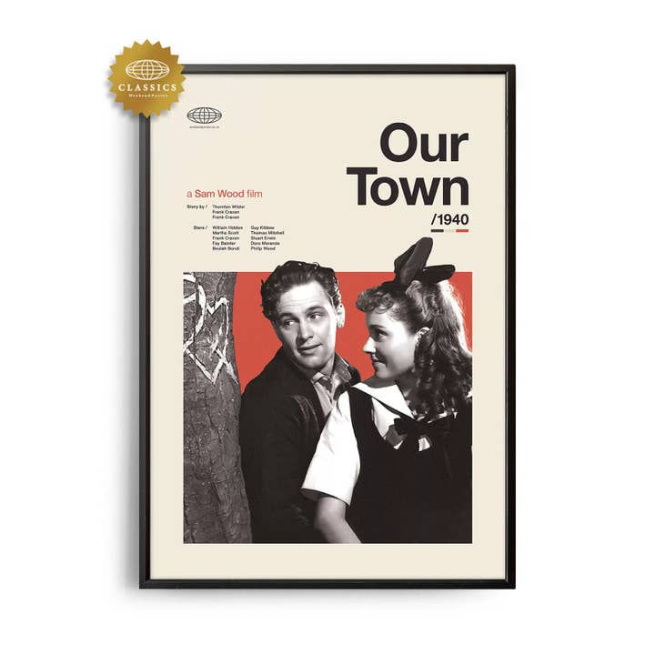 Mid-century Classic Our Town Movie Poster for wholesale by Weekend Concept