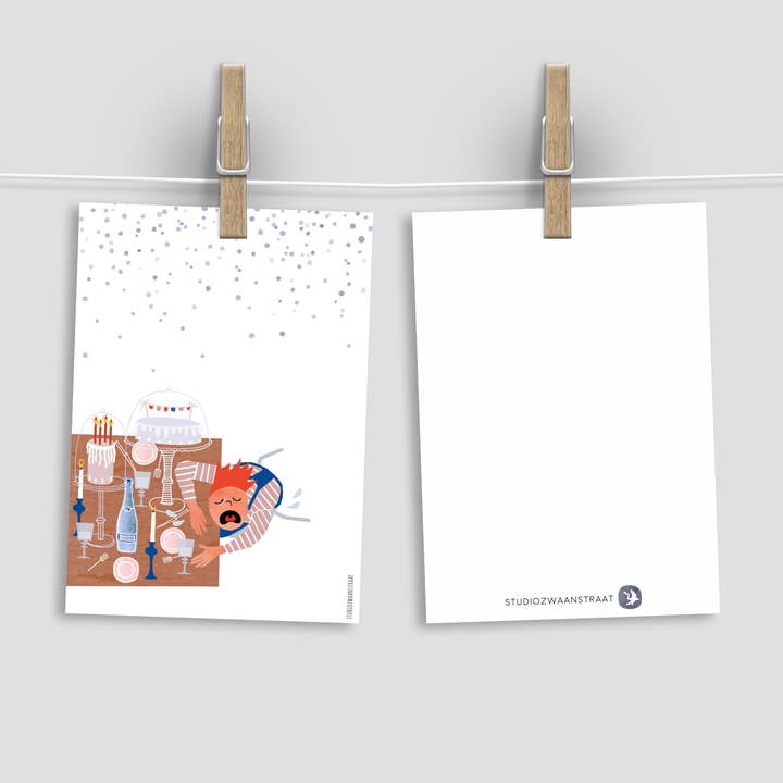 STUDIOZWAANSTRAAT – Engroshandel Postkort – postkort 'det er min fest... '1
