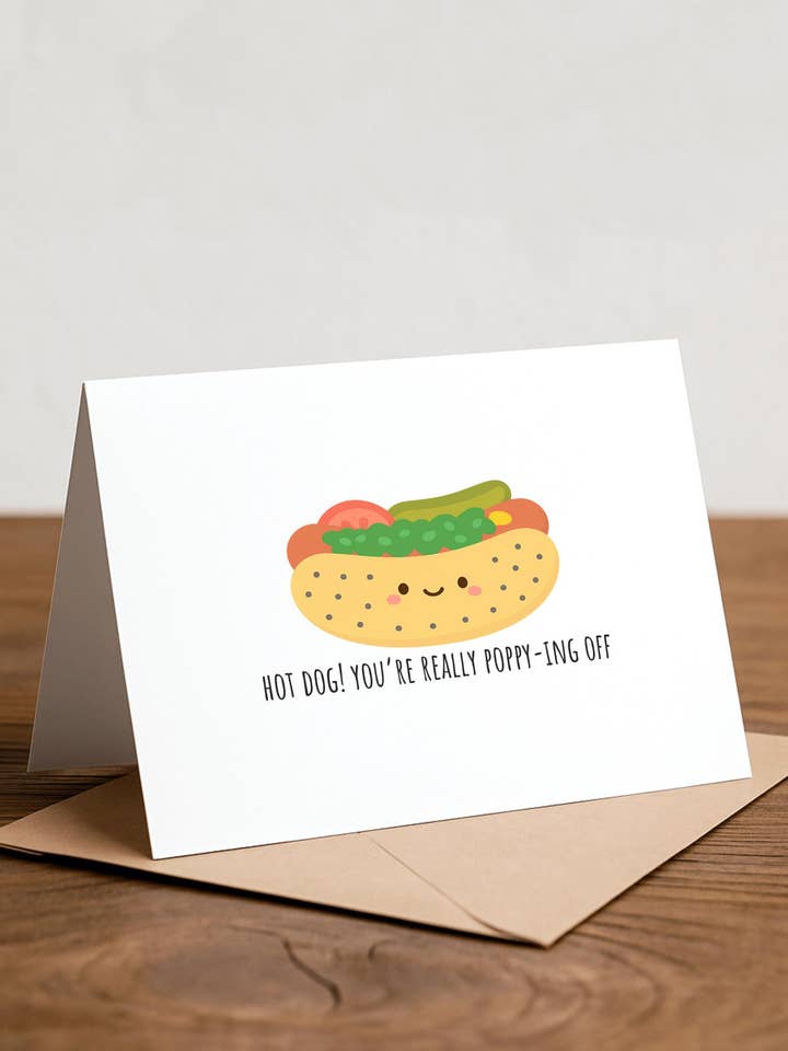 Carte de vœux Chicago Hot Dog - Vienna Beef pour la vente par Chewy Lemon Studio