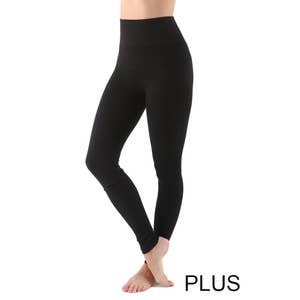 Wholesale Black Sparkle Full Length Leggings/Tights - Plus Size for your  store - Faire