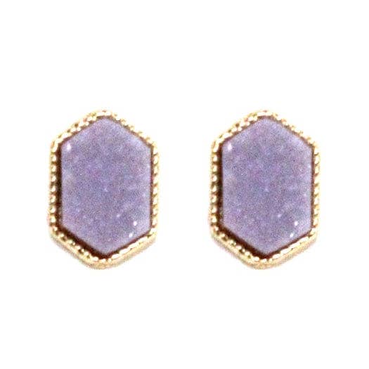 MiMi Wholesale - Wholesale Stud/Post Earrings - VE2334 Peggy Druzy Hexagon Post Earrings6