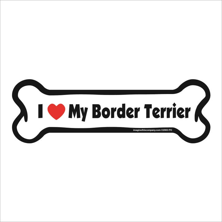 I Love My Border Terrier - Bone Car Magnet for wholesale by Imagine This Company