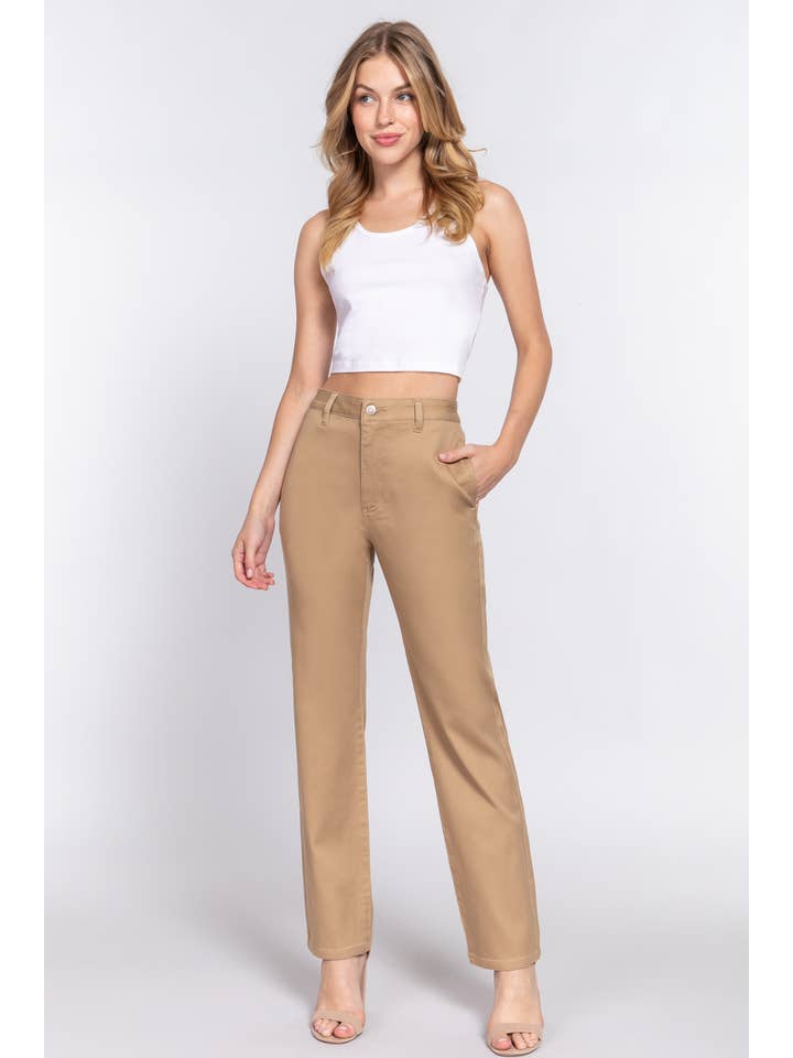 Active Basic | Active USA - Wholesale Pants – Women's - Straight Fit Twill Long Pants 15