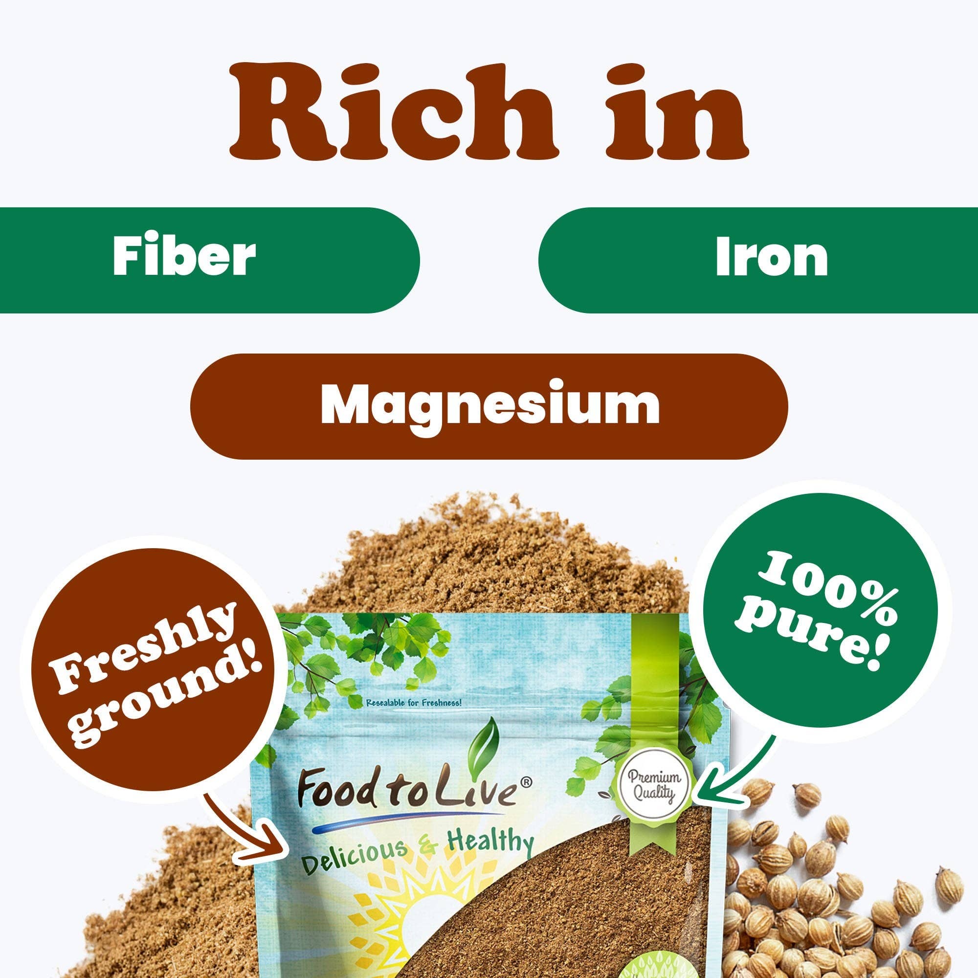 Food To Live – wholesale Dried spice – Ground Coriander Seeds – Non-GMO, Vegan, Kosher, Bulk – by Food to Live5