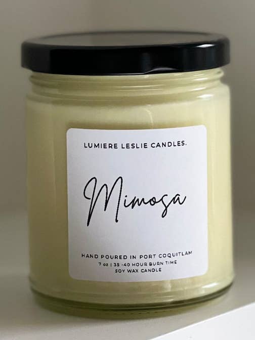 Mimosa for wholesale by Lumiere Leslie Candles