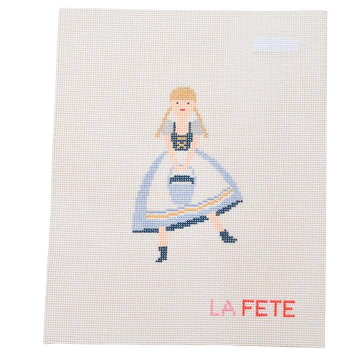 12 Days Of Christmas - Eight Maids O' Milking Hand Painted Needlepoint Canvas for wholesale by La Fete Needlepoint
