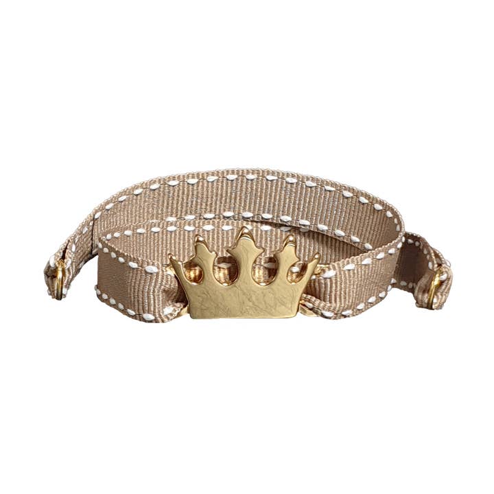 BEIGE GYLDNE KRONE ARMBÅND for engroshandel hos Smartever Srl