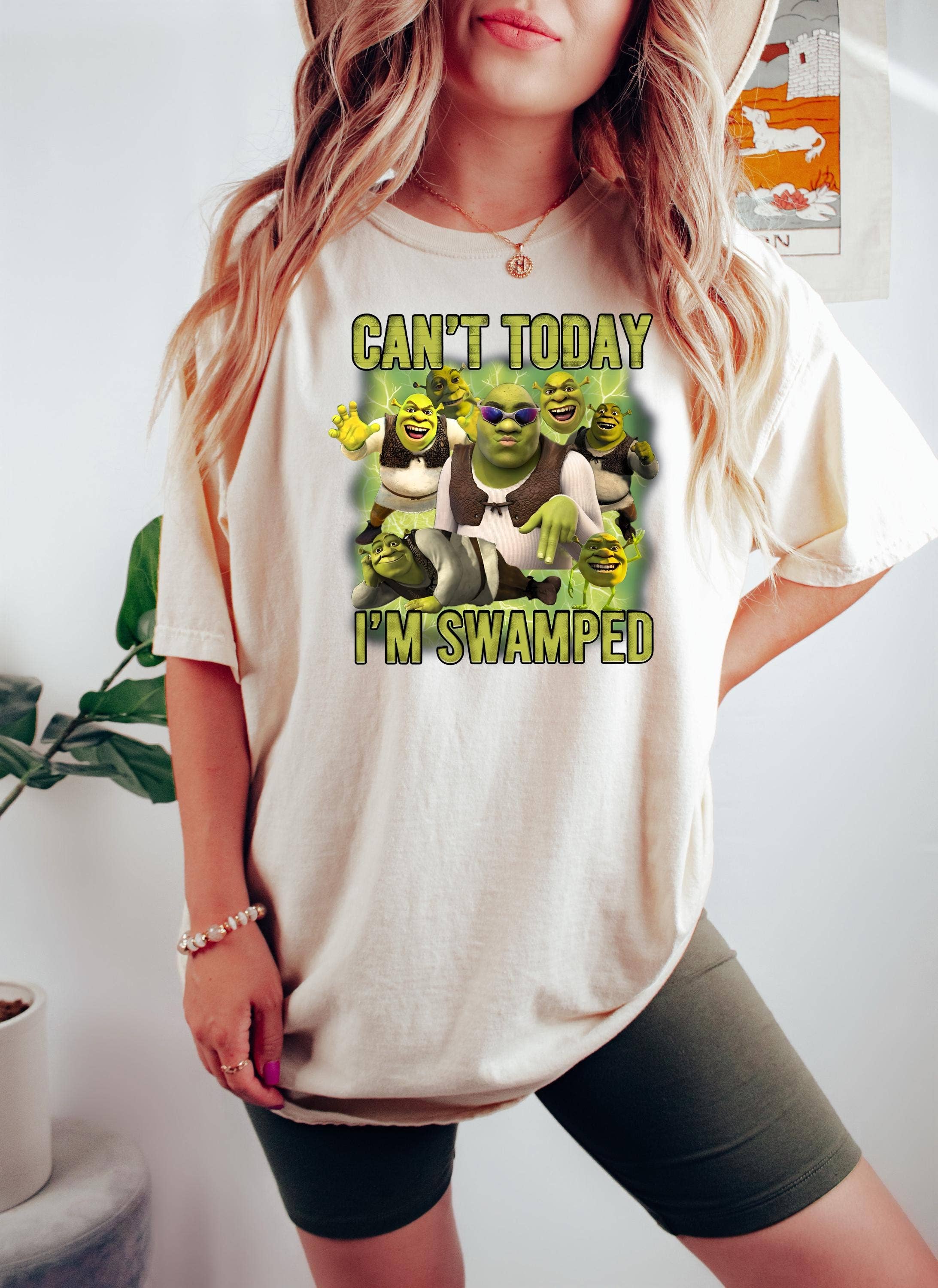 CVH DREAMY LTD – wholesale T-shirt (graphic) – women's – Can't Today I'm Swamped Shirt, Shrek Funny Shirt1