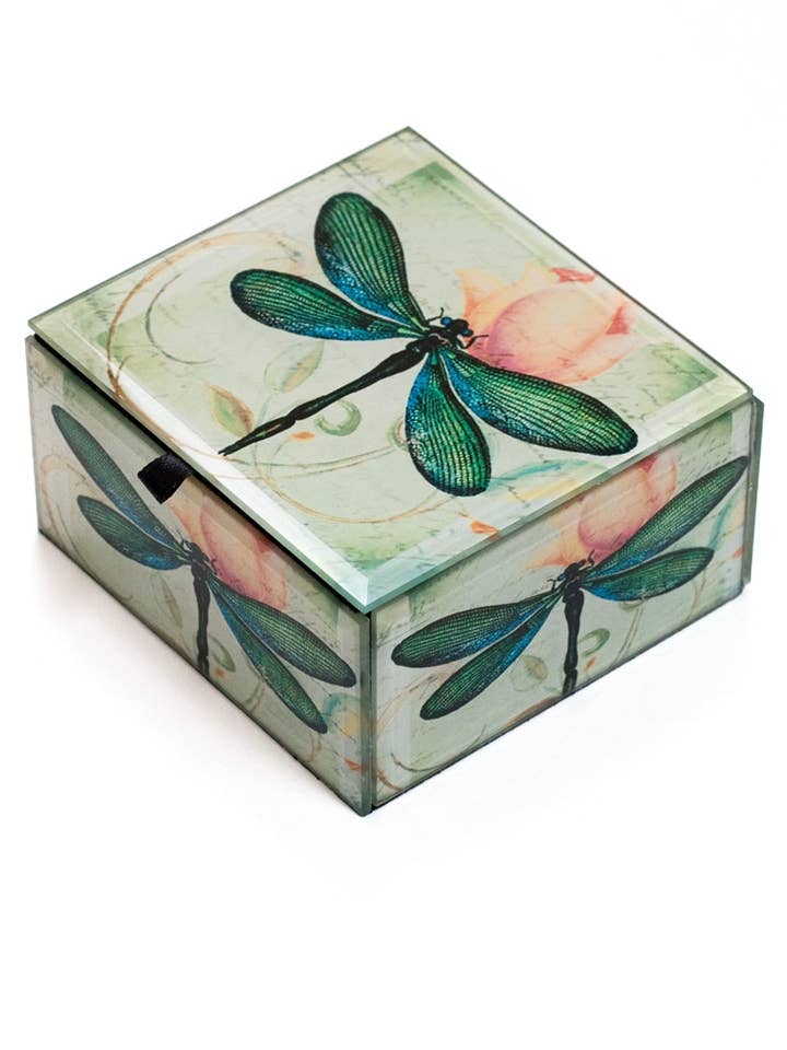 Green Dragonfly Keepsake Box for wholesale by Value Arts