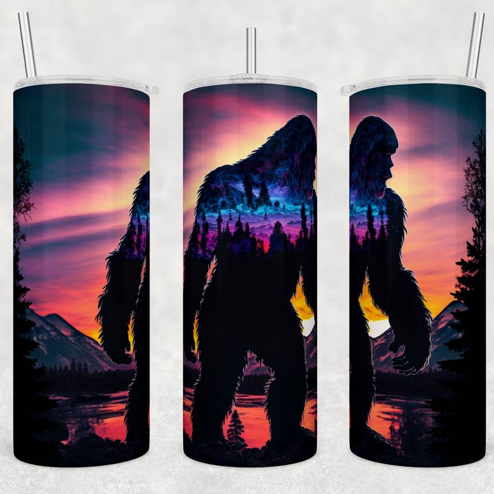 Bigfoot 20oz Skinny Tumbler for wholesale by Dogwood Graphics & Design