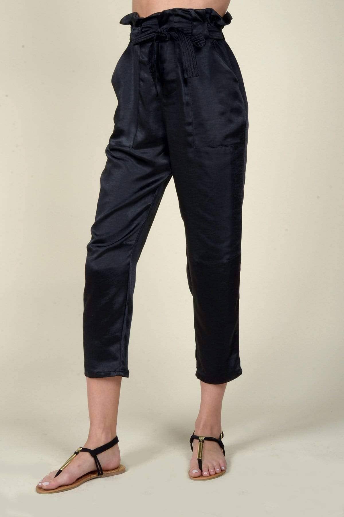 Eva Franco - Wholesale Pants - Women's - Cargo Pants High Waist with Tie and Pockets7