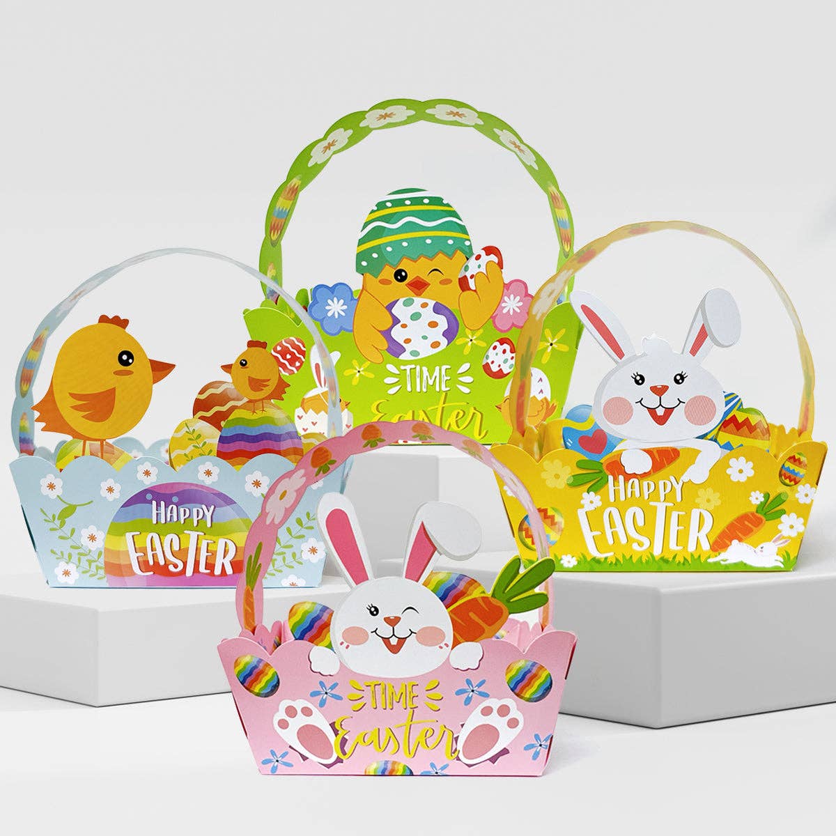 Wrapables.com - Wholesale Party Favor Bag/Box - Wrapables Easter Gift Baskets with Handle, Treat Boxes0