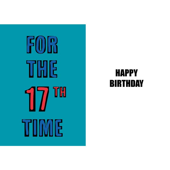 Lustige hochwertige humorvolle Karte zum 17. Geburtstag für den Großhandel von Duggoons Greeting Cards