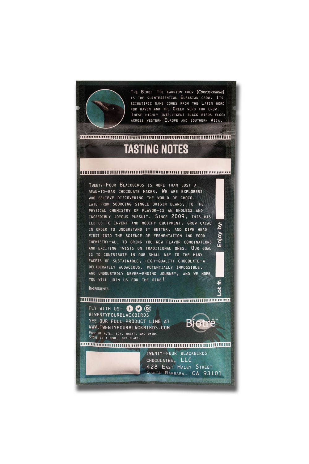 Twenty-Four Blackbirds - Wholesale Chocolate Bar - 75% Uganda Semuliki Forest bar 1.4 oz1