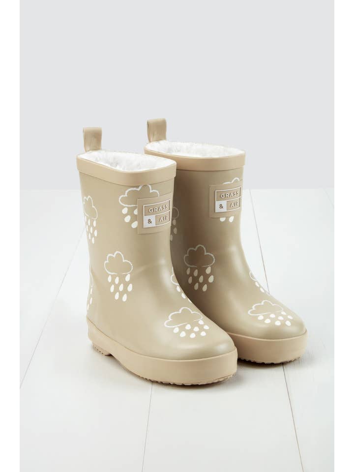 Grass & Air - Wholesale Rain Boots - Kids - Stone Colour-Changing Kids Winter Wellies