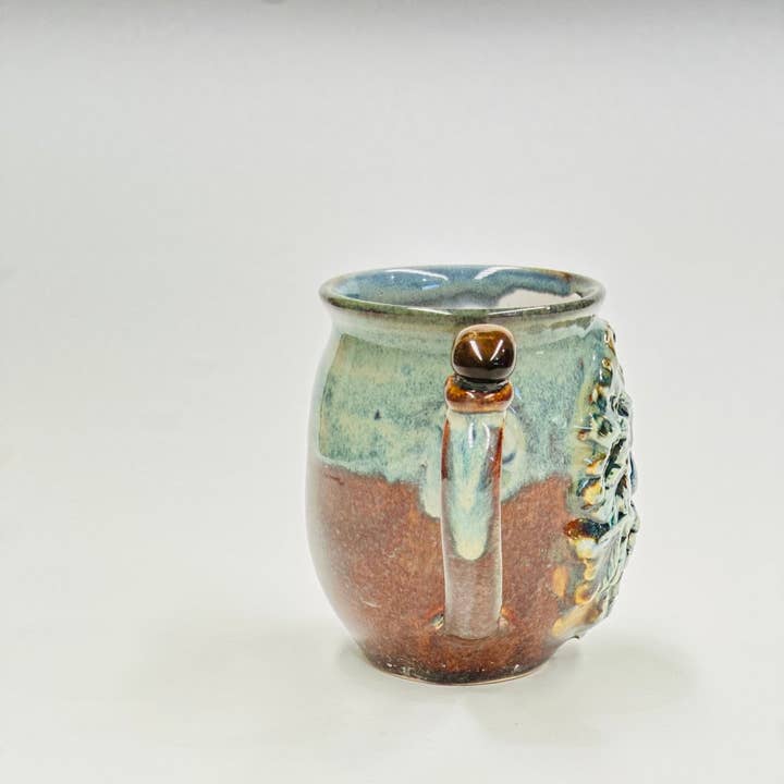 Carys Martin Ceramics - Wholesale Coffee Mug - Green Man Aventurine Crystal Mug