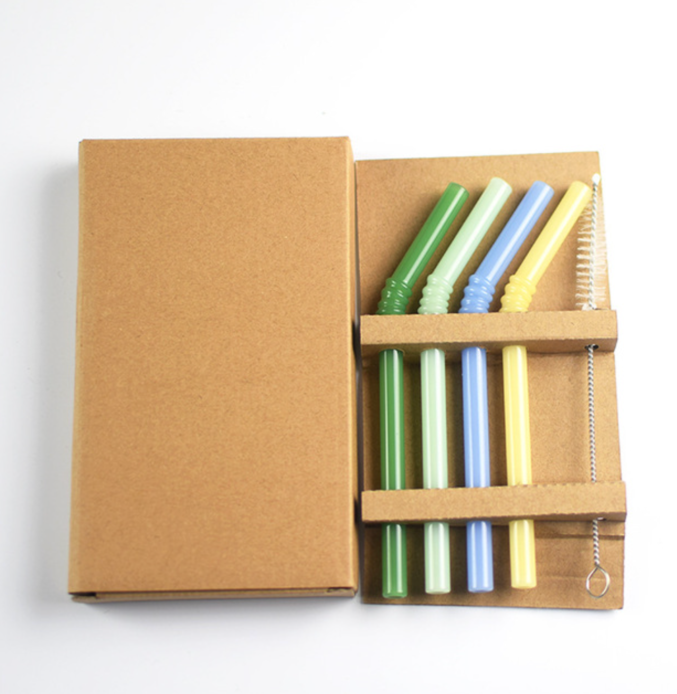 IVORE.GROUP (We cover All Import duty) - Wholesale Drinking Straw - 4Pcs/set 15cm Glass Straw with Brushes0