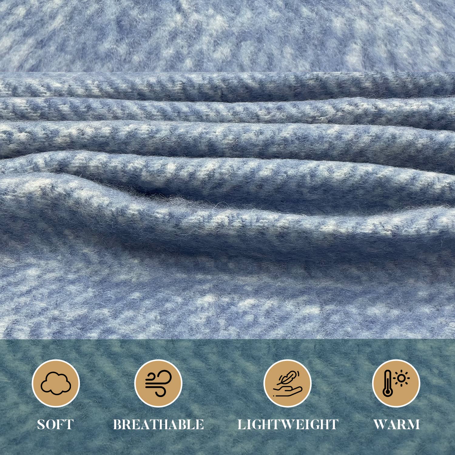 Popular Life Home - Wholesale Throw Blanket - Decorative Aurora Mohair Herringbone Throw, 50'' x 60''1