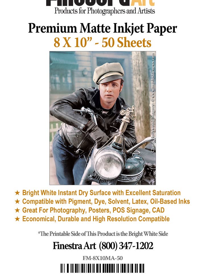 11" X 14" Premium Arctic Mat Inkjet Fotopapir-50 Ark for engroshandel hos FinestraArt