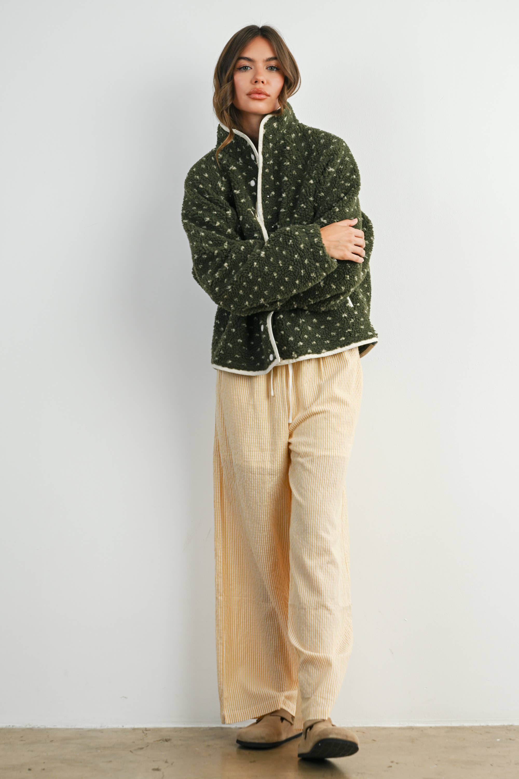 BUTTERMELON - Wholesale Jacket - Women's - High Pile Fleece Puffer Jacket - BMJ783111