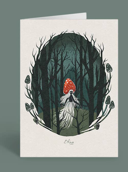 Forest Mushie Greeting Card | mushrooms | forest | folklore for wholesale by Elissa Marie Creative