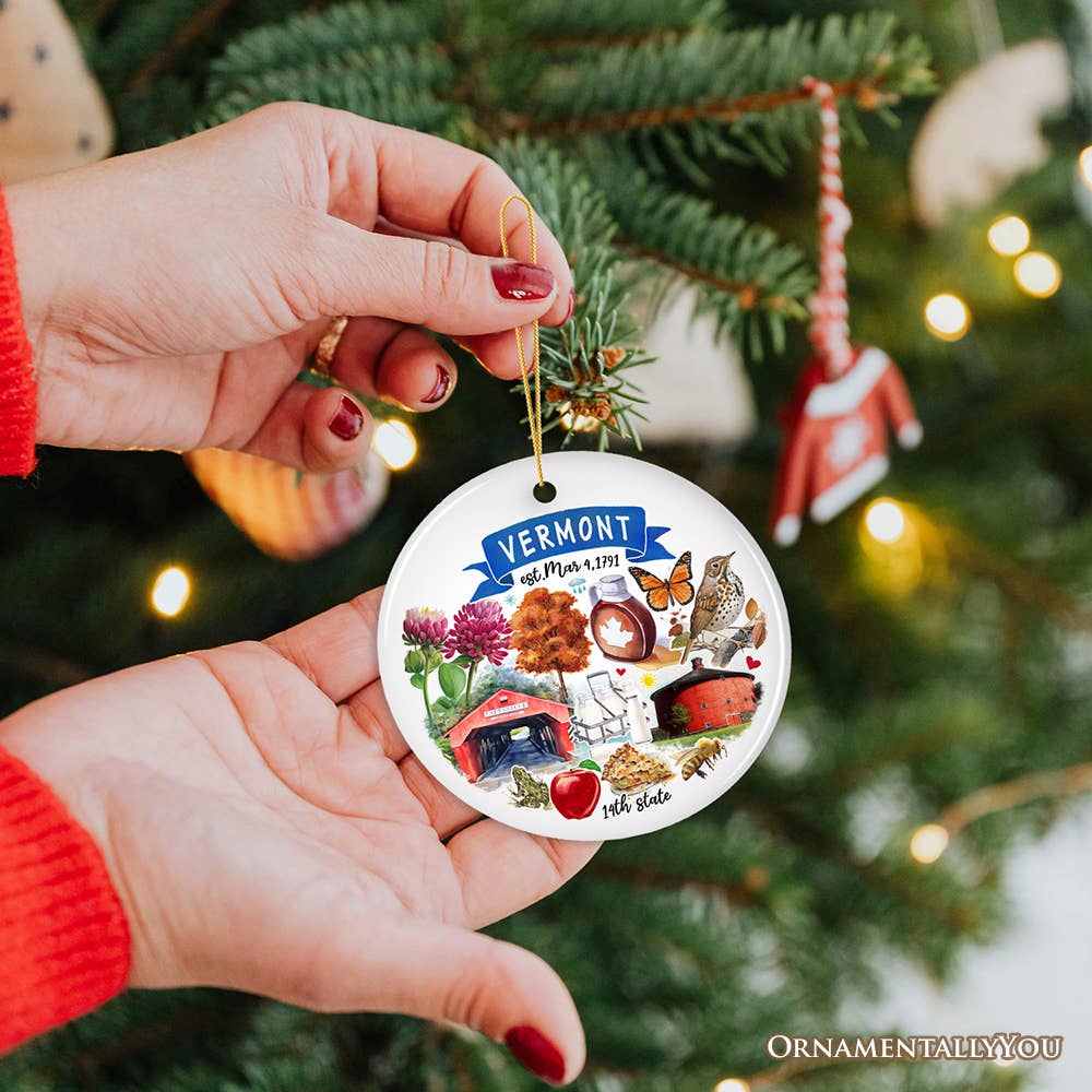 OrnamentallyYou – wholesale Ornament – Artistic Vermont State Themes Christmas Ornament4